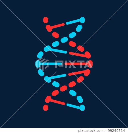 DNA helix structure, sequence of chromosome, cartoon genetic code icon. Vector cells and viruses chain, molecule and atoms under microscope DNA helix structure, sequence of chromosome, cartoon genetic code icon. Vector cells and viruses chain, molecule and atoms under microscope 99240514
