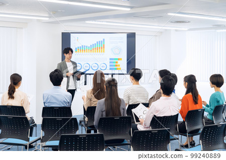 Meeting seminar engineer training class office casual study session business office Meeting seminar engineer training class office casual study session business office 99240889