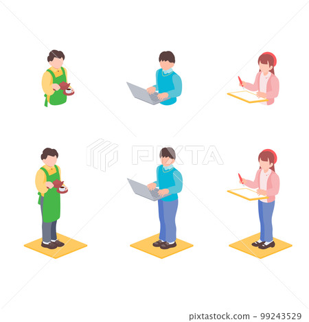 Illustration of client and web creator 99243529