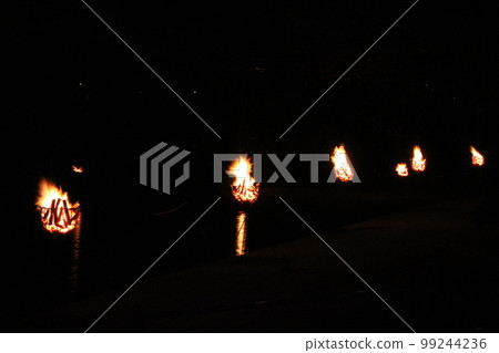 Kintaikyo Art Festival Yamaguchi Tourism Iwakuni City Yokoyama Kintaikyo Bridge in flames A magical Japanese space #Bonfire 99244236