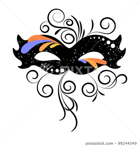 Colorful elegant masquerade carnival mask, Mardi Gras, Purim. Illustration, elegant design, vector 99244349