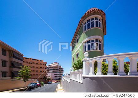 Apartment buildings on Tenerife Spain at sunny day 99244506
