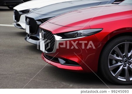 Cars lined up at dealers Mazda3 Cars lined up at dealers Mazda3 99245093