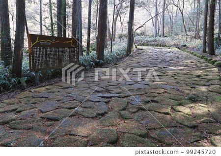 Cobbled stone pavement of Nakasendo road 99245720