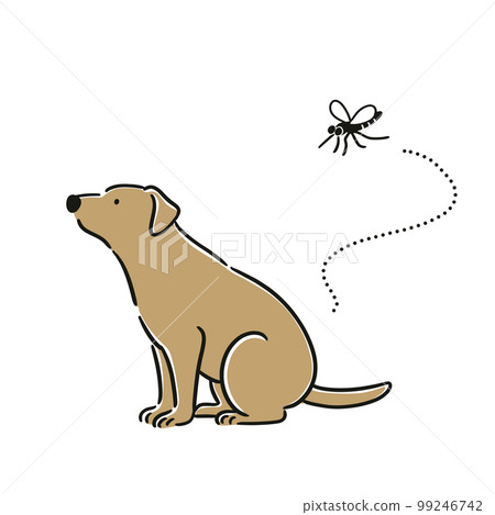 被蚊子咬的狗插畫 被蚊子咬的狗插畫 99246742