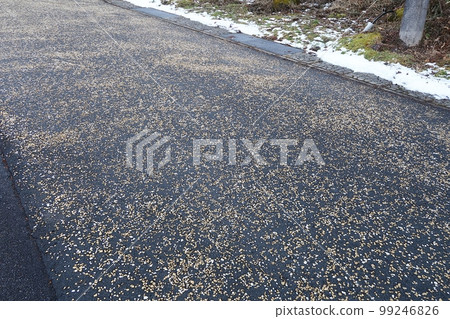 混合著棕色顆粒的路面表明中山道 99246826