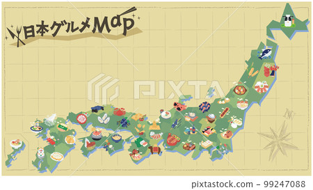 Gourmet all over Japan, set of icons (flat) Gourmet all over Japan, set of icons (flat) 99247088