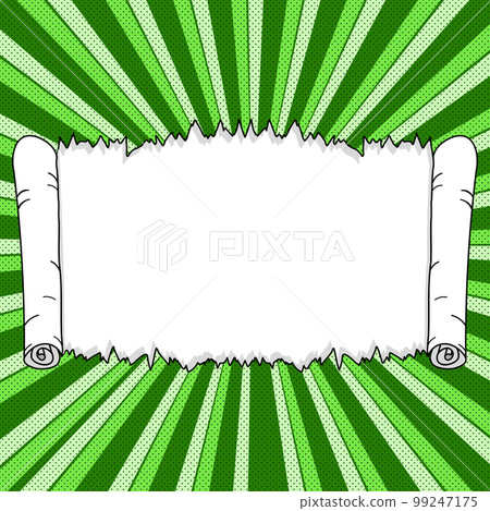 Comic Blank Speech Bubble With Copy Space Over Color Background Design. Empty Template In Explosion Framework Representing Advertisement And Promoting Business. 99247175