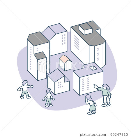 isolated building. Difficulty building good relationships 99247510