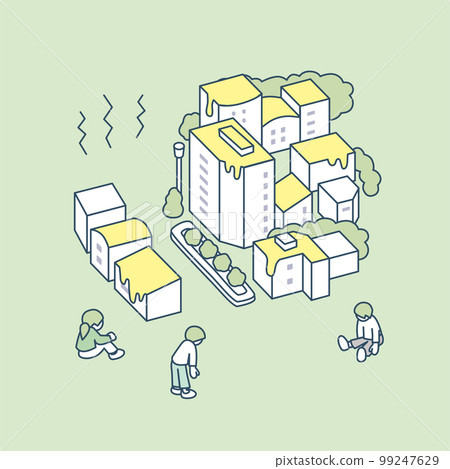 一個太熱的小鎮,到處都是垂頭喪氣的人。克服困難 一個太熱的小鎮,到處都是垂頭喪氣的人。克服困難 99247629