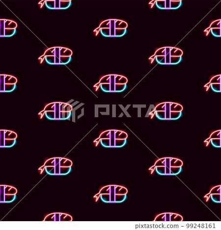 Shrimp Sashimi Neon Seamless Pattern 99248161