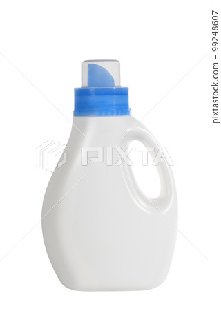 Plastic detergent container on a white isolated background. Cleaning concept 99248607