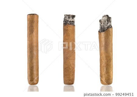 Set of cuban cigars, on a white isolated background 99249451