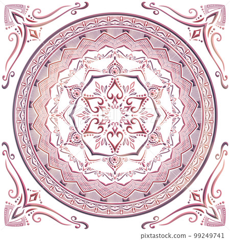 Mandala art (fancy, pink, geometric patterns) Mandala art (fancy, pink, geometric patterns) 99249741