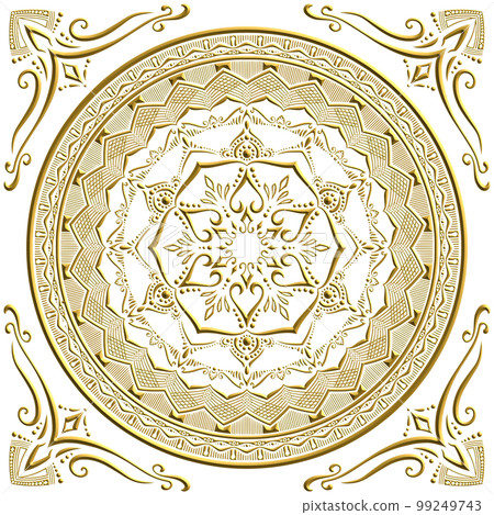 曼陀羅藝術(金工風格,幾何圖案,東方) 曼陀羅藝術(金工風格,幾何圖案,東方) 99249743