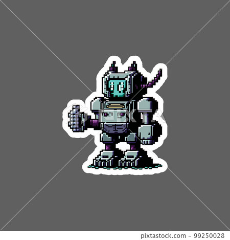 cyberpunk robot 16 bit pixel sticker cyberpunk robot 16 bit pixel sticker 99250028