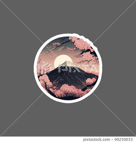 Fuji mountain and sakura sticker Fuji mountain and sakura sticker 99250033
