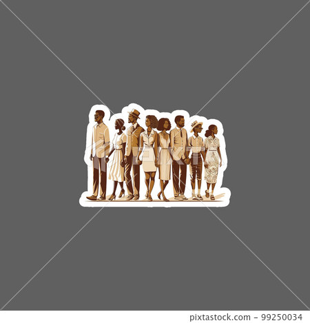 line of african american people holding hands sticker line of african american people holding hands sticker 99250034