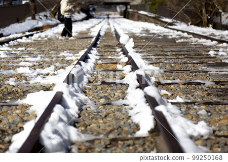 Walking along the track Walking along the track 99250168