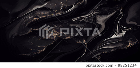 Black marble panoramic texture design, colorful dark marble surface, curved golden lines, bright abstract background design - Vector Black marble panoramic texture design, colorful dark marble surface, curved golden lines, bright abstract background design - Vector 99251234