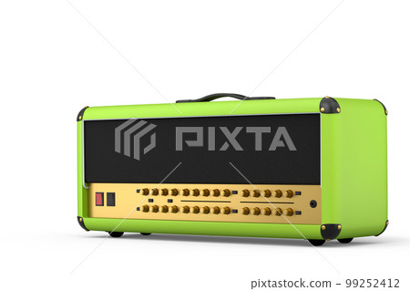 Classical electric and acoustic guitar amplifier isolated on white background. Classical electric and acoustic guitar amplifier isolated on white background. 99252412