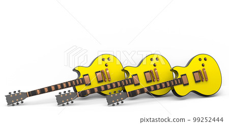 Set of electric acoustic guitar isolated on white background. Set of electric acoustic guitar isolated on white background. 99252444