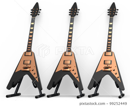 Set of electric acoustic guitar isolated on white background. 99252449