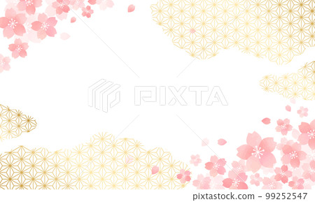 春天櫻花粉紅色日本模式雲水彩背景 春天櫻花粉紅色日本模式雲水彩背景 99252547