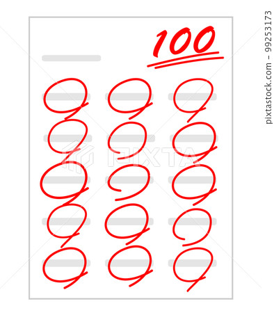 100-point test paper - Stock Illustration [99253173] - PIXTA