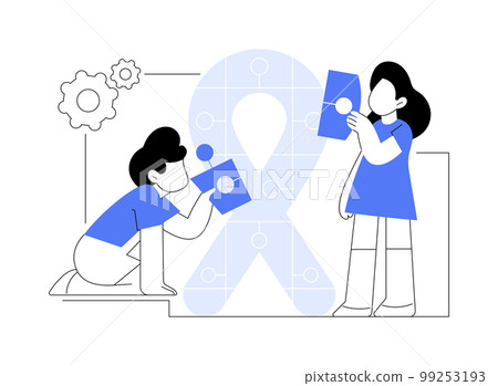 Autism treatment abstract concept vector illustration. Autism treatment abstract concept vector illustration. 99253193