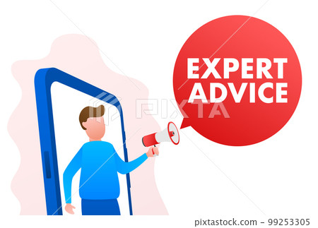 Expert advice icon. Business person presentation. Vector stock illustration. Expert advice icon. Business person presentation. Vector stock illustration. 99253305