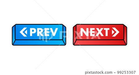 Prev, next label. Next and previous button. Web buttons. Vector stock illustration. Prev, next label. Next and previous button. Web buttons. Vector stock illustration. 99253307
