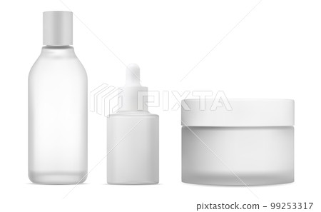 Lotion bottle, cream jar. Beauty cosmetic package design 99253317