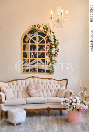 Luxurious interior beautiful classical white interior Luxurious interior beautiful classical white interior 99253563