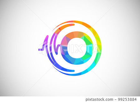 Initial low poly O alphabet with health pulse. Heartbeat logo design. Logo for medical or health business Initial low poly O alphabet with health pulse. Heartbeat logo design. Logo for medical or health business 99253884
