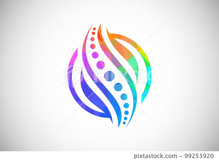 Low Poly Medical Chiropractic Concept Logo Design Template 99253920