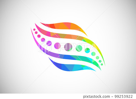 Low Poly Medical Chiropractic Concept Logo Design Template 99253922
