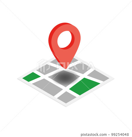 Isometric map illustration material Map 3D icon Map app 99254048