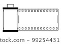 Hand drawn container with photographic film. Equipment of the 80s, 90s for photographing. Outline. Vector 99254431