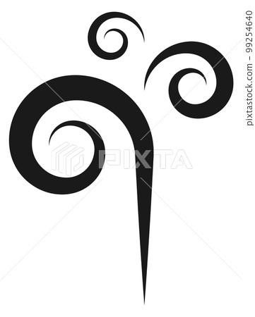 Spiral ink stroke. Decorative water splash icon Spiral ink stroke. Decorative water splash icon 99254640