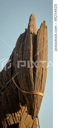 Trojan horse in Canakkale. Wooden horse is from Troy movie and was donated to the city of Canakkale. Canakkale, Turkey - 01 september, 2015 99254920