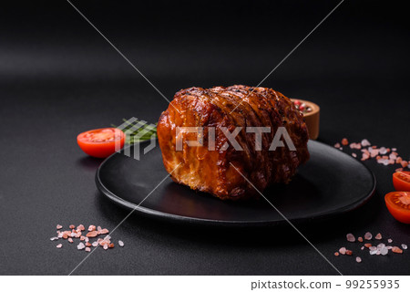 Delicious fresh smoked meat or ham with spices and herbs Delicious fresh smoked meat or ham with spices and herbs 99255935