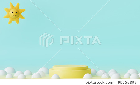 3d rendered sun with clouds. Background for children 3d rendered sun with clouds. Background for children 99256895