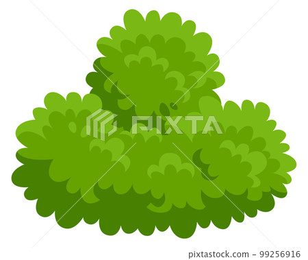 Green foliage icon. Cartoon bush. Game landscape element Green foliage icon. Cartoon bush. Game landscape element 99256916