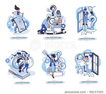 Ladge question mark. Problem and solution concept metaphor. Ask questions. FAQ frequently asked help 99257493