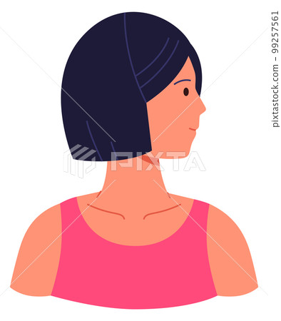 Female portrait with turned head. Young woman avatar Female portrait with turned head. Young woman avatar 99257561