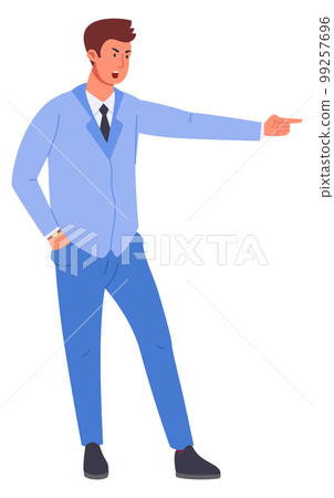 Angry office manager. Shouting businessman. Yelling corporate worker Angry office manager. Shouting businessman. Yelling corporate worker 99257696