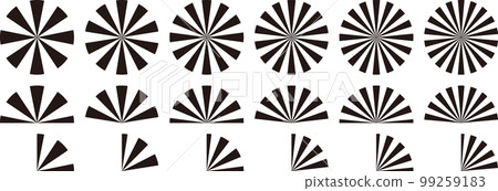 Vector illustration set of sunburst rays Vector illustration set of sunburst rays 99259183