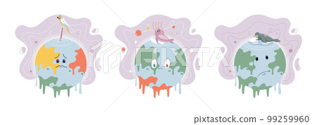 Climate change concept. Global warming metaphor. Temperature rising animal extinction. Environment Day Climate change concept. Global warming metaphor. Temperature rising animal extinction. Environment Day 99259960