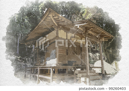 水彩風格 Iwaya Iwayaji Bishamondo 岡山縣總社市 99260403